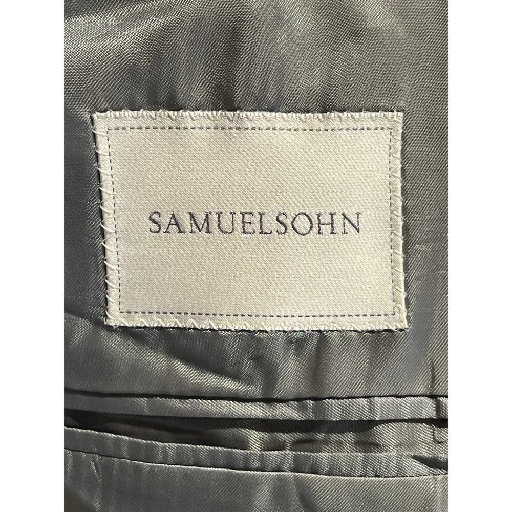 Samuelsohn 40R Black and Gray Birdseye Casual Designer Blazer Sport Jacket - Picture 15 of 15
